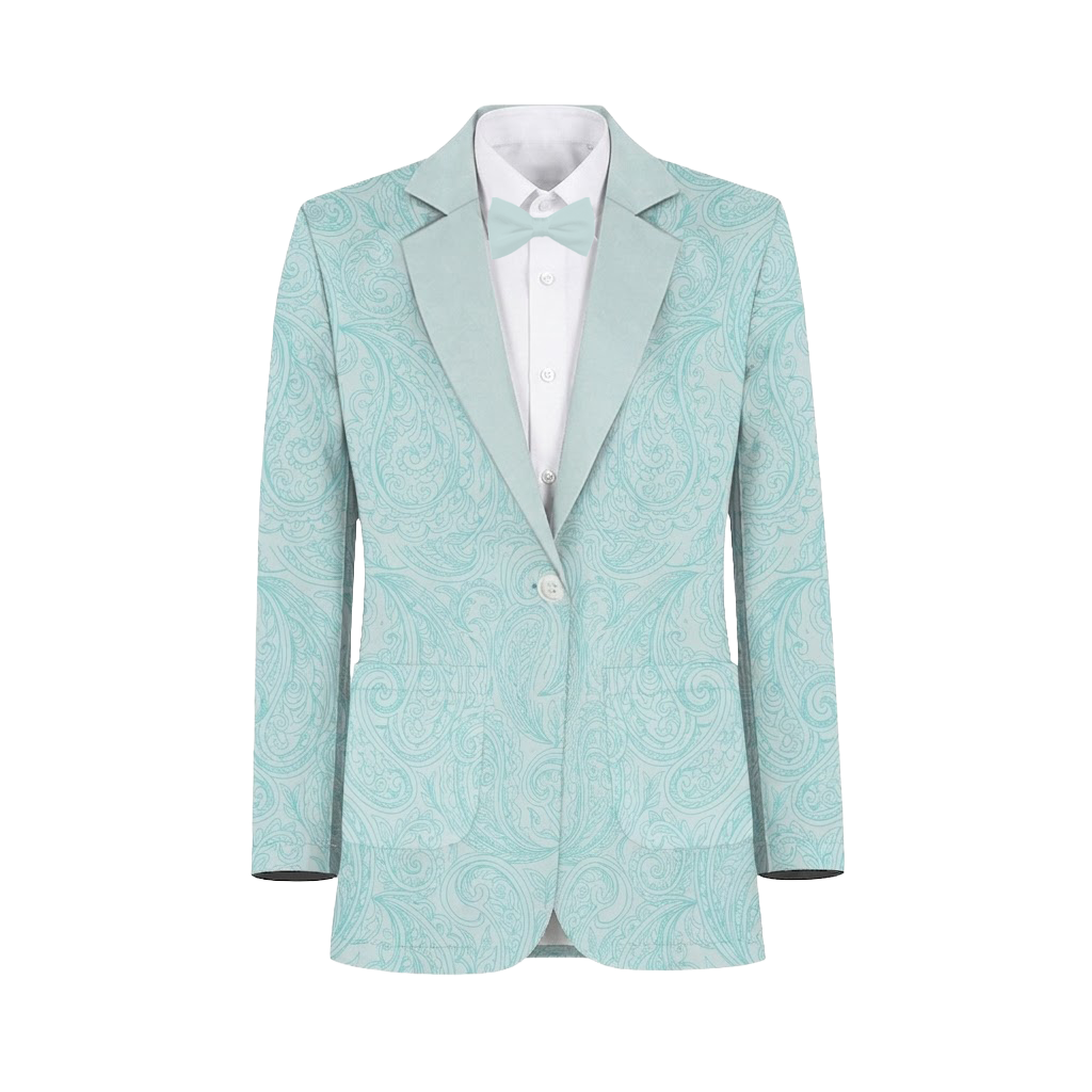 Sea Glass Paisley Suit and Tuxedo – Exact Color Match for Azazie Bridesmaid Dresses - Image 2