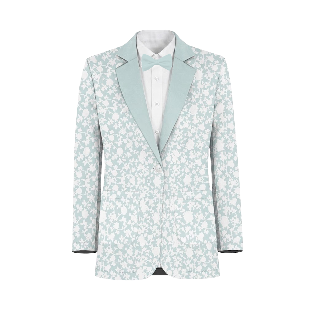 Sea Glass White Vines Suit and Tuxedo – Exact Color Match for Azazie Bridesmaid Dresses - Image 2