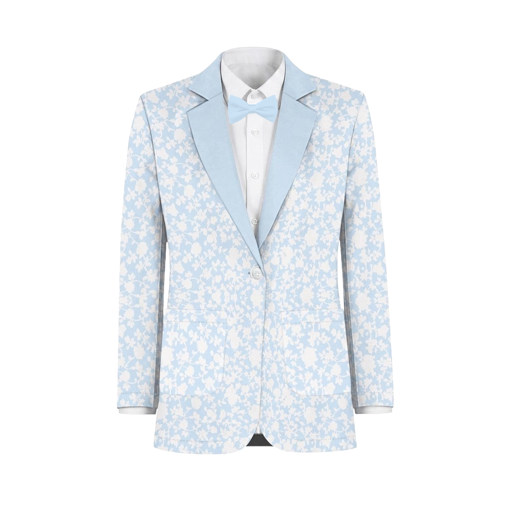 Sky Blue White Vines Suit and Tuxedo – Exact Color Match for Azazie Bridesmaid Dresses - Image 2