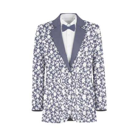 Stormy White Vines Suit and Tuxedo – Exact Color Match for Azazie Bridesmaid Dresses