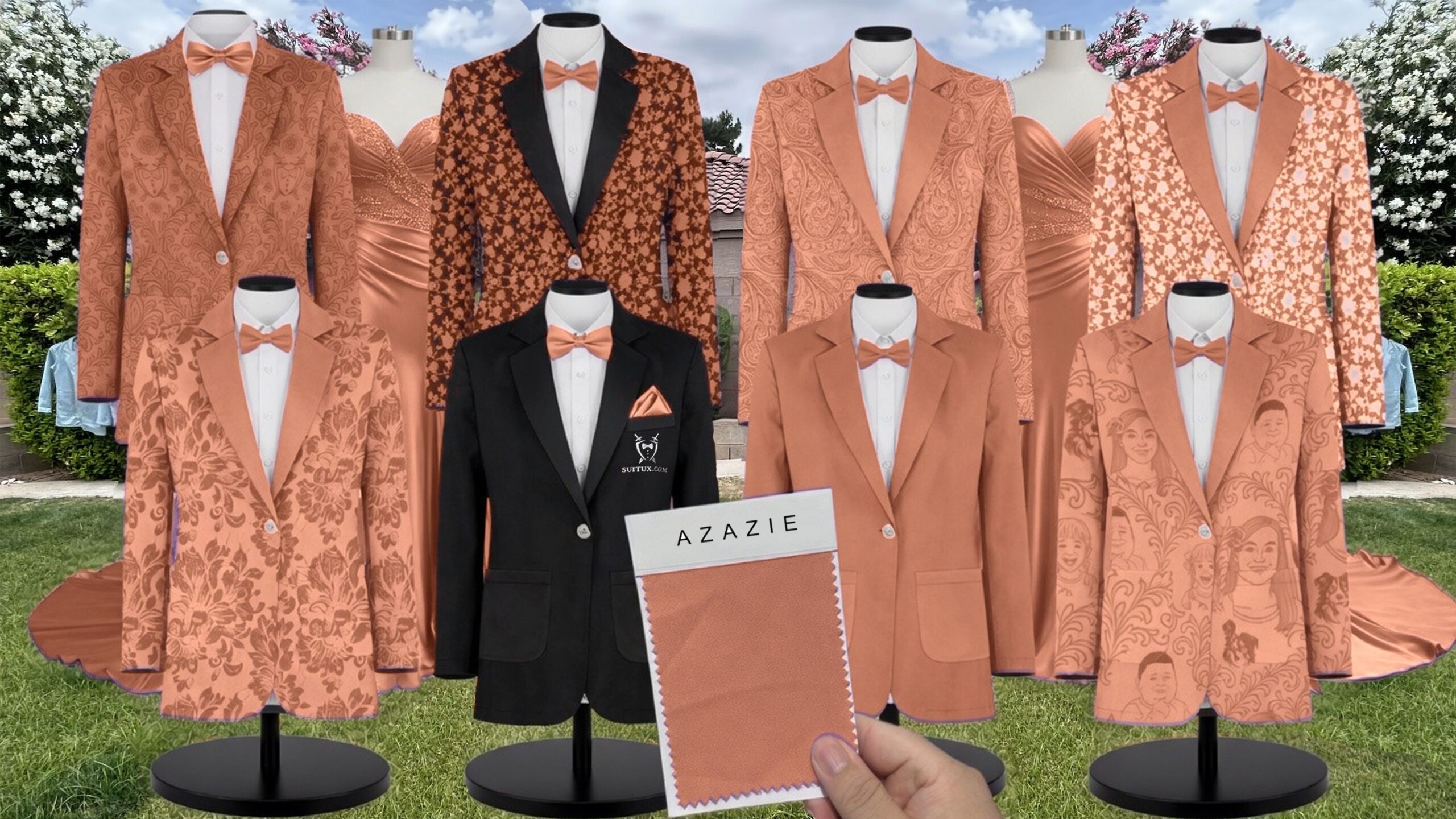 Azazie Bronzer Chiffon suit color match