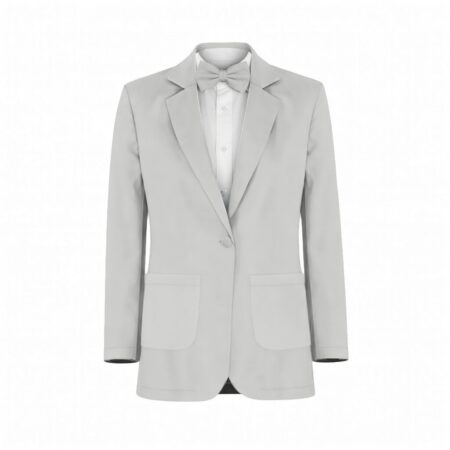 White Colette Chiffon Suit and Tuxedo – Exact Color Match for Baltic Born Bridesmaid Dresses