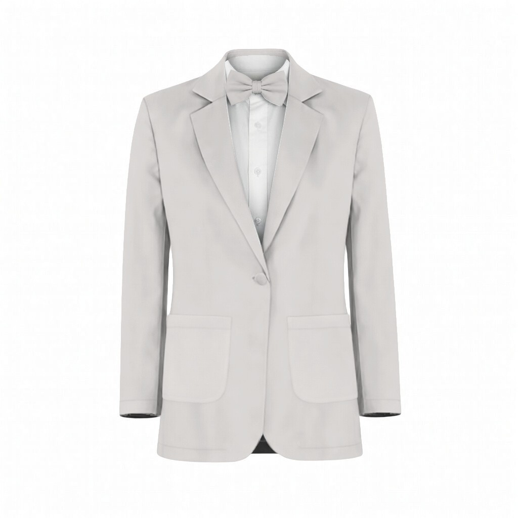 White Marseille Embossed Suit and Tuxedo – Exact Color Match for Baltic Born Bridesmaid Dresses - Image 2