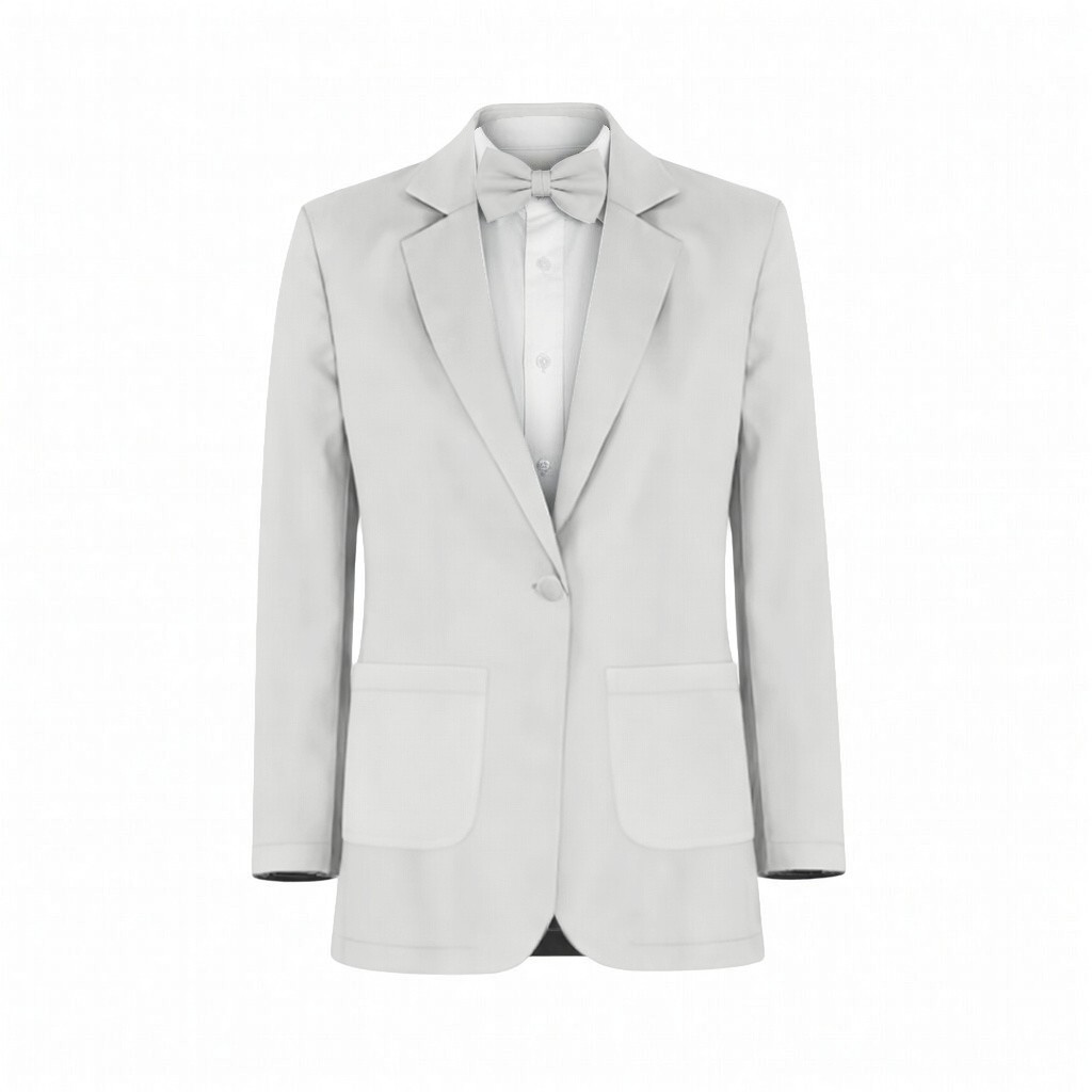 White Sierra Chiffon Suit and Tuxedo – Exact Color Match for Baltic Born Bridesmaid Dresses - Image 2