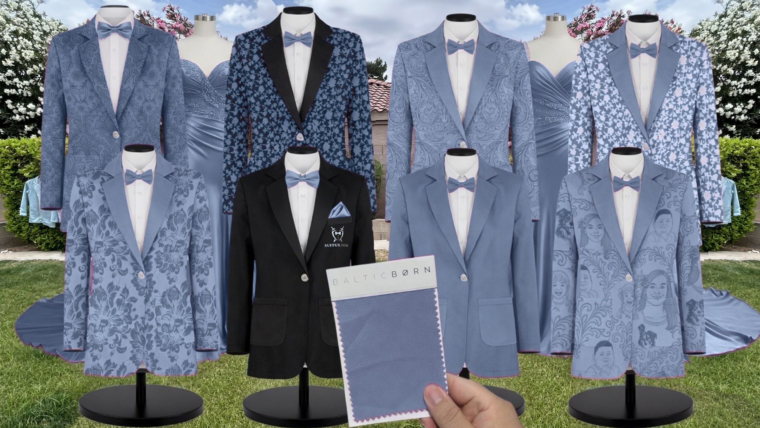 Baltic Born BalticBorn Slate Blue Emma Tulle suit color match