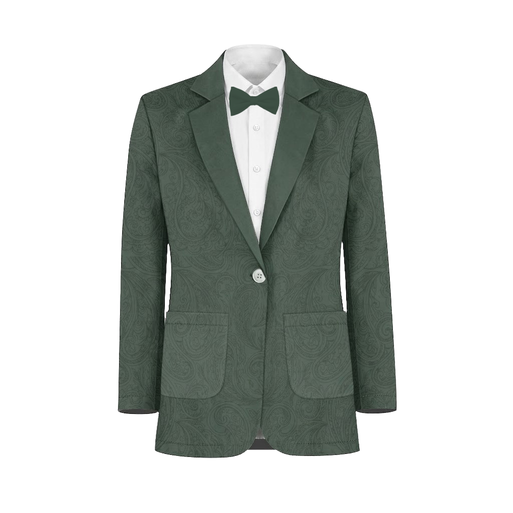 Deep Green Paisley Suit and Tuxedo – Exact Color Match for Baltic Born Bridesmaid Dresses - Image 2