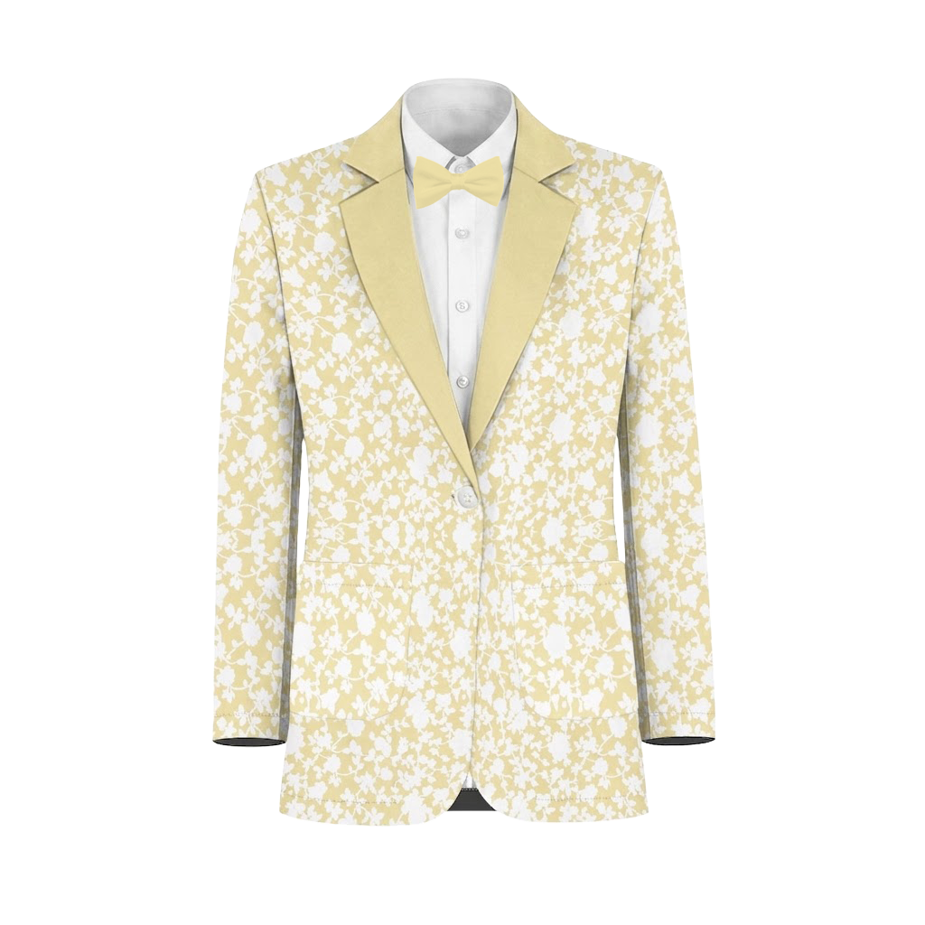 Buttercup White Vines Suit and Tuxedo – Exact Color Match for Bella Bridesmaids Bridesmaid Dresses - Image 2