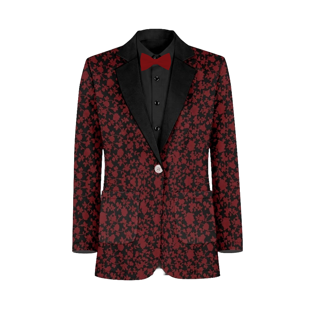 Dark Cherry Black Vines Suit and Tuxedo – Exact Color Match for Bella Bridesmaids Bridesmaid Dresses - Image 2