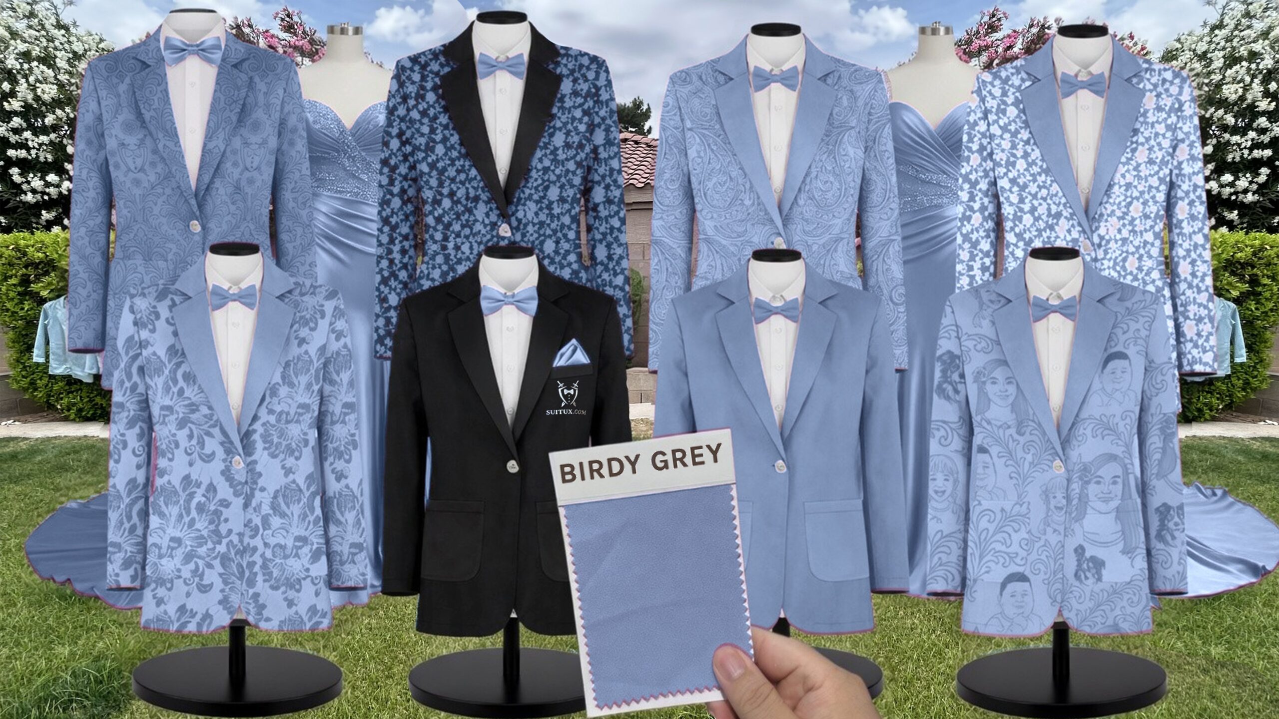 Birdy Grey BirdyGrey Bluebell Chiffon suit color match