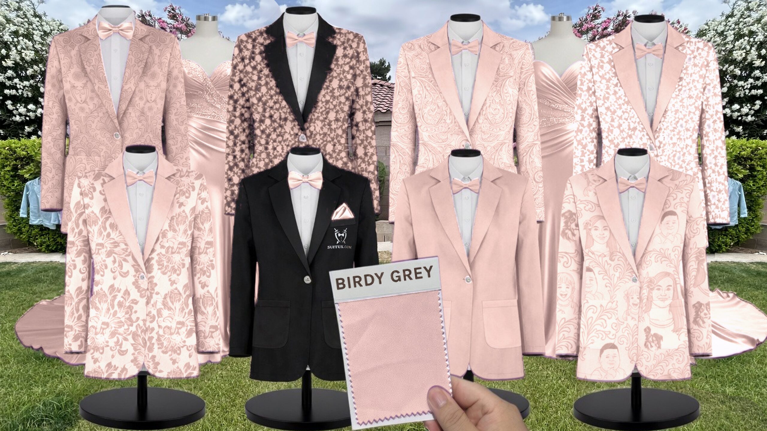 Birdy Grey BirdyGrey Blush Pink Matte Satin suit color match