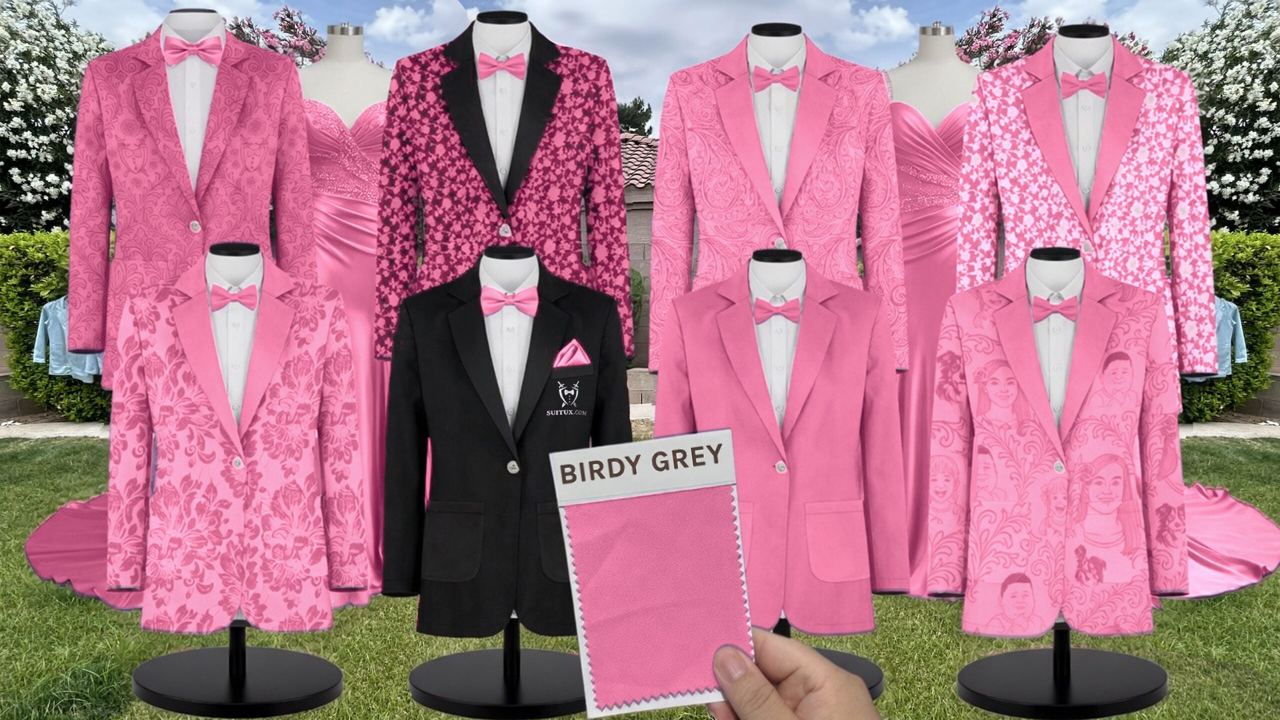 Birdy Grey BirdyGrey Bon Bon Pink Chiffon suit color match