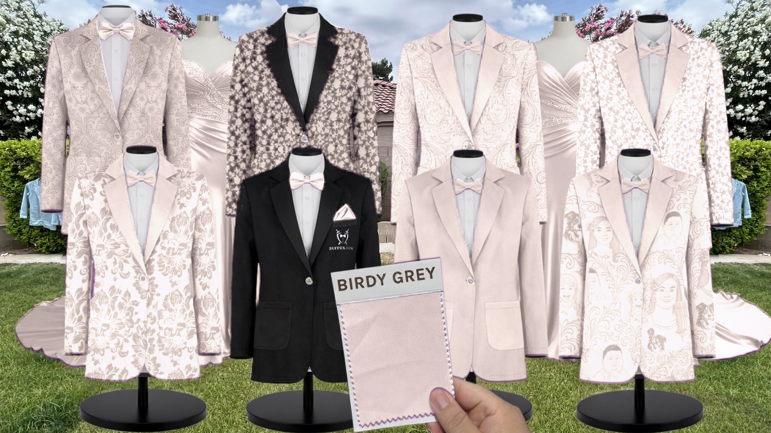 Birdy Grey BirdyGrey Champagne Matte Satin suit color match