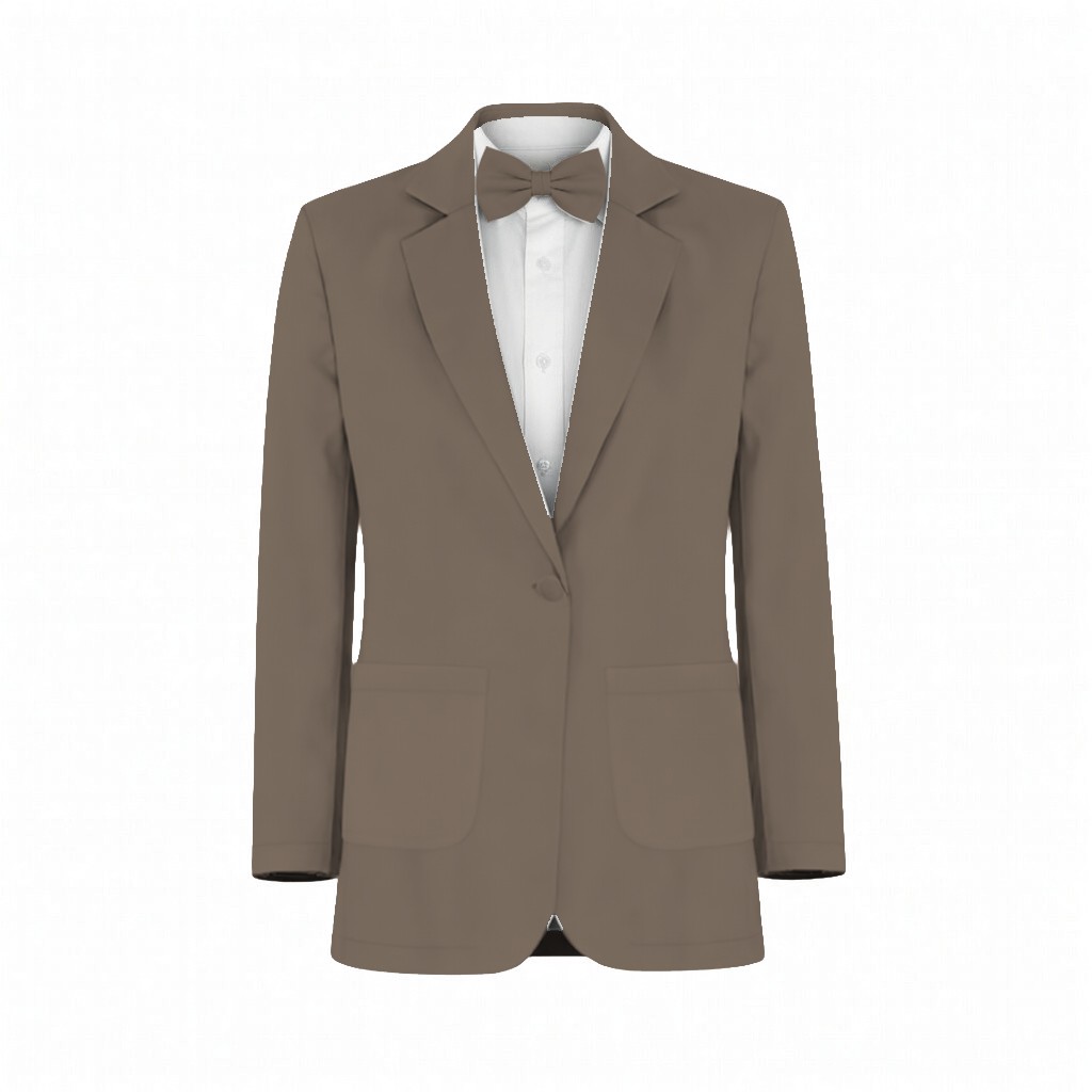 Mocha Chiffon Suit and Tuxedo – Exact Color Match for Birdy Grey Bridesmaid Dresses - Image 2