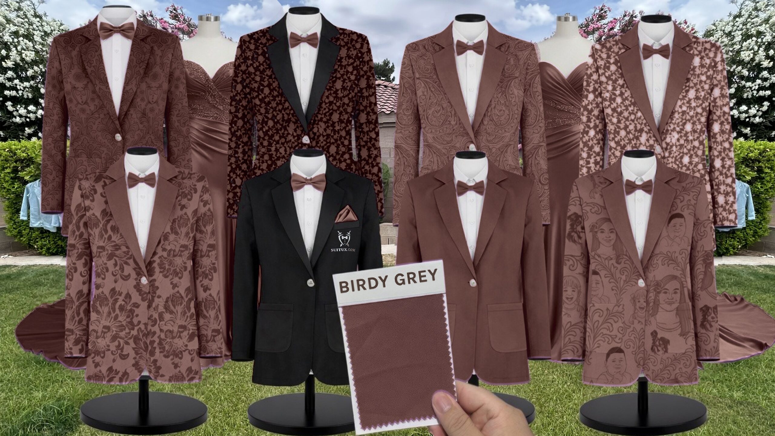 Birdy Grey BirdyGrey Chocolate Brown Chiffon suit color match
