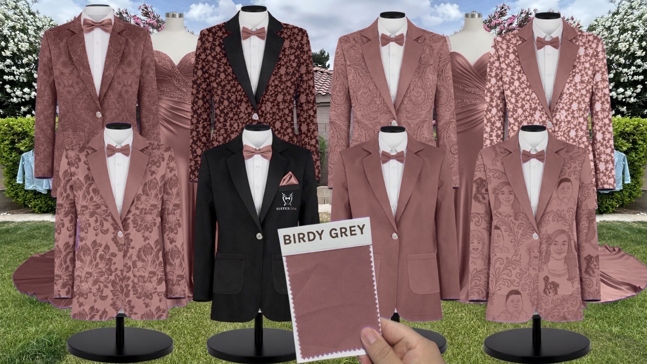 Birdy Grey BirdyGrey Chocolate Brown Shiny Satin suit color match