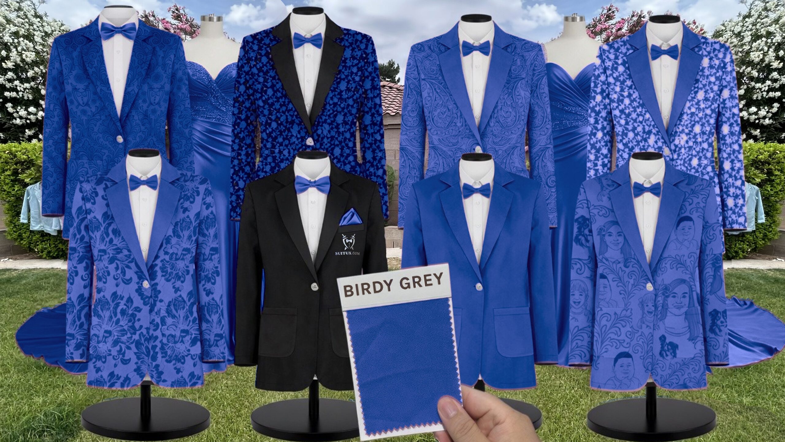 Birdy Grey BirdyGrey Cobalt Blue Chiffon suit color match