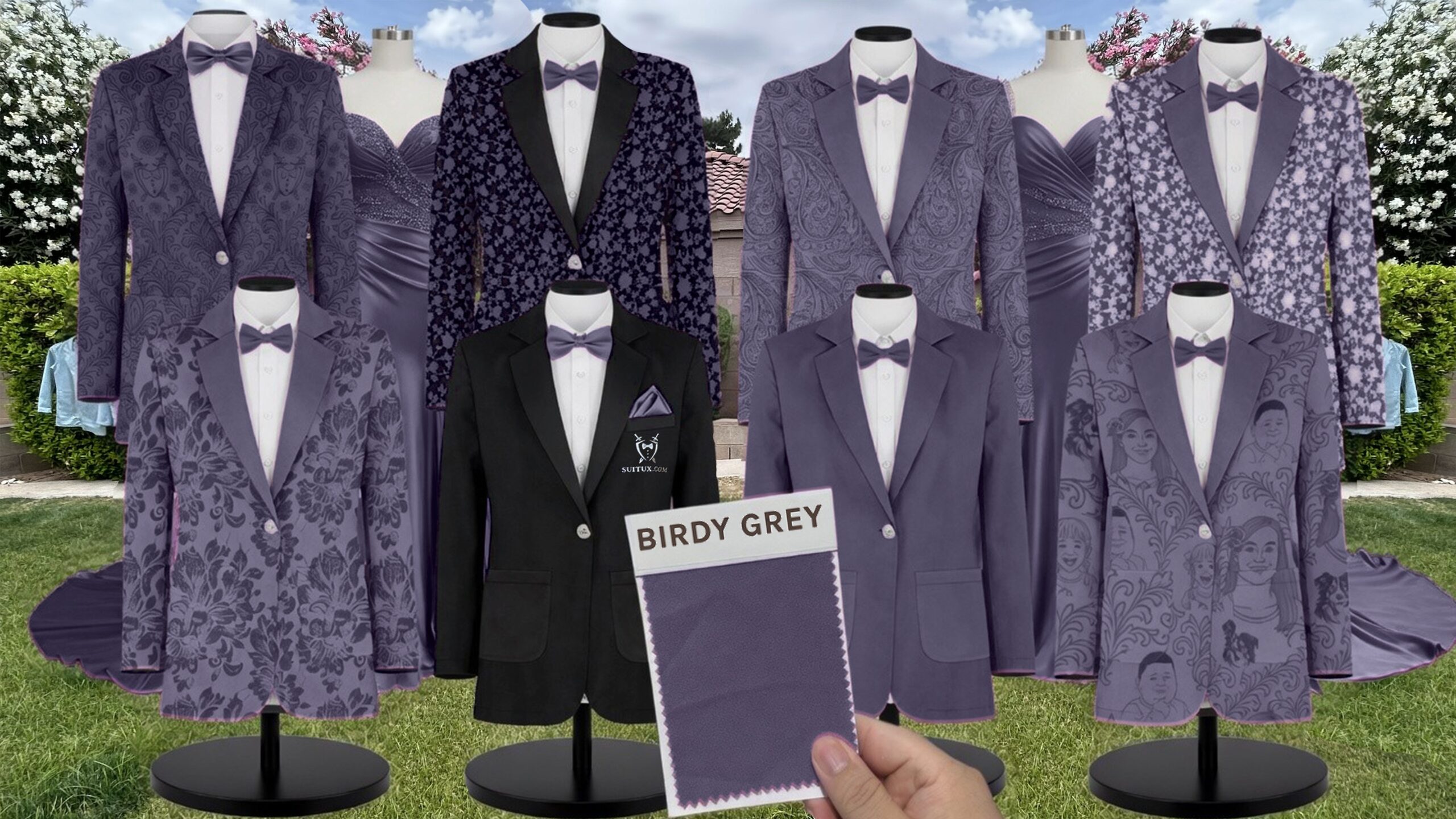 Birdy Grey BirdyGrey Dusk Blue Chiffon suit color match