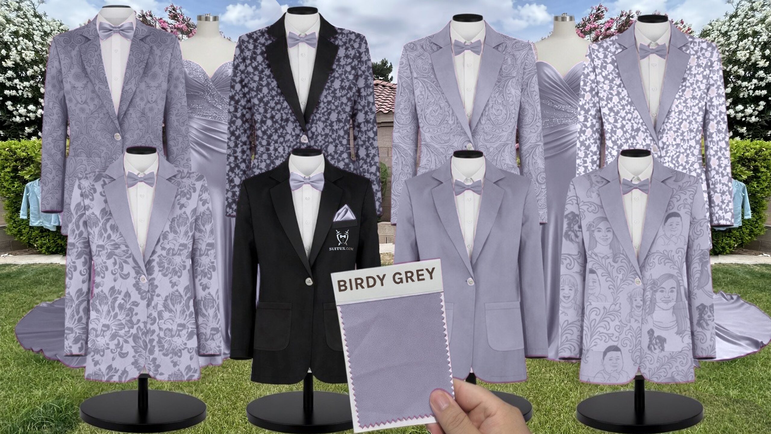 Birdy Grey BirdyGrey Dusty Blue Crepe suit color match
