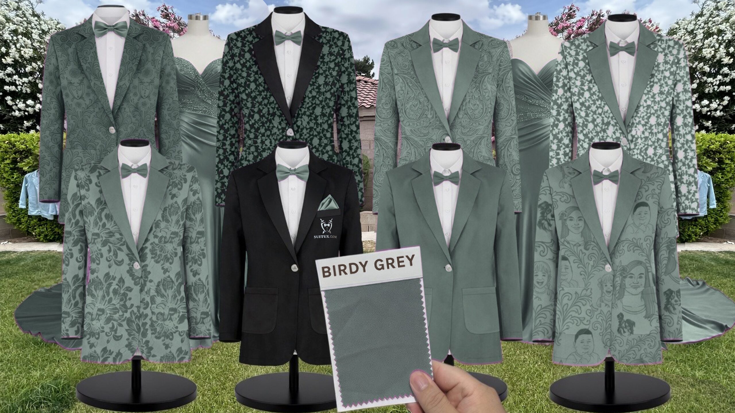 Birdy Grey BirdyGrey Eucalyptus Matte Satin suit color match