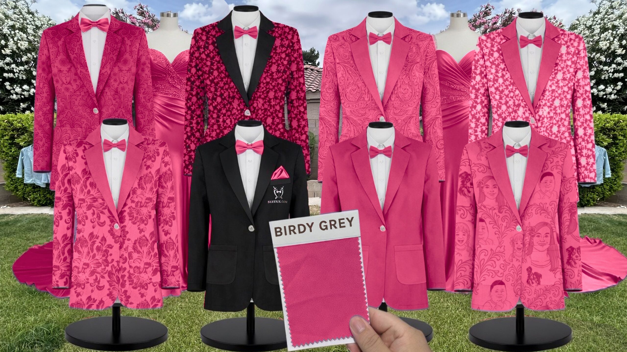 Birdy Grey BirdyGrey Fuchsia Chiffon suit color match