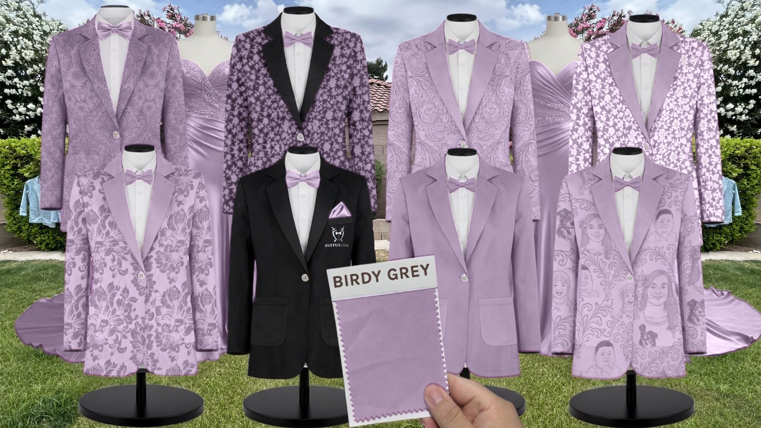 Birdy Grey BirdyGrey Lavender Chiffon suit color match