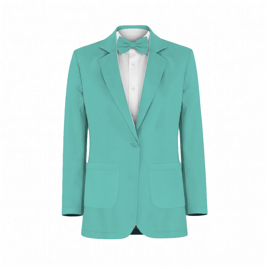 Aquamarine Matte Satin Suit and Tuxedo – Exact Color Match for Birdy Grey Bridesmaid Dresses - Image 2