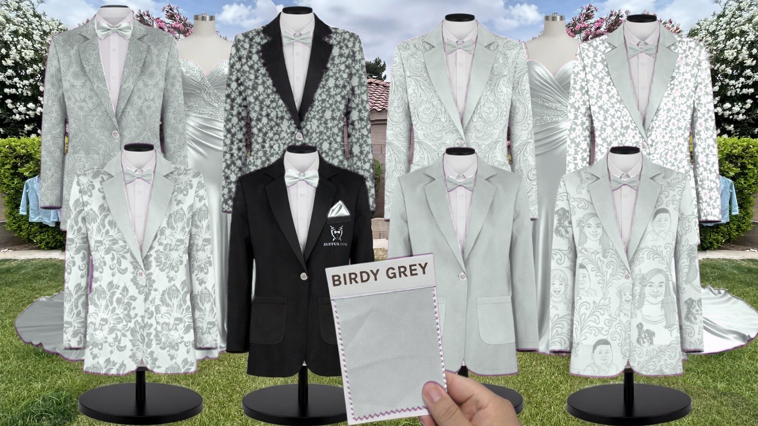 Birdy Grey BirdyGrey Mint Matte Satin suit color match