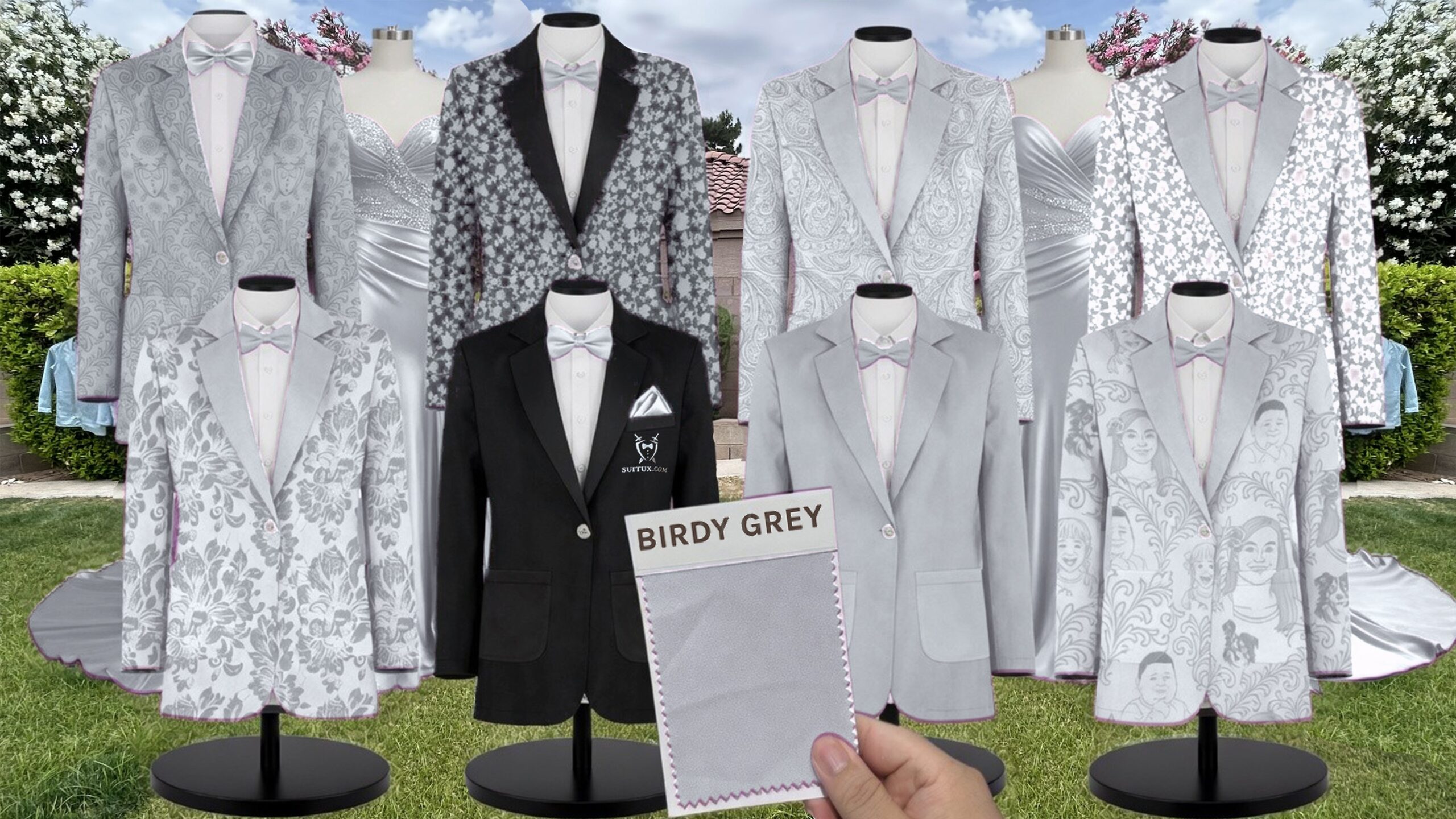 Birdy Grey BirdyGrey Mist Blue Chiffon suit color match