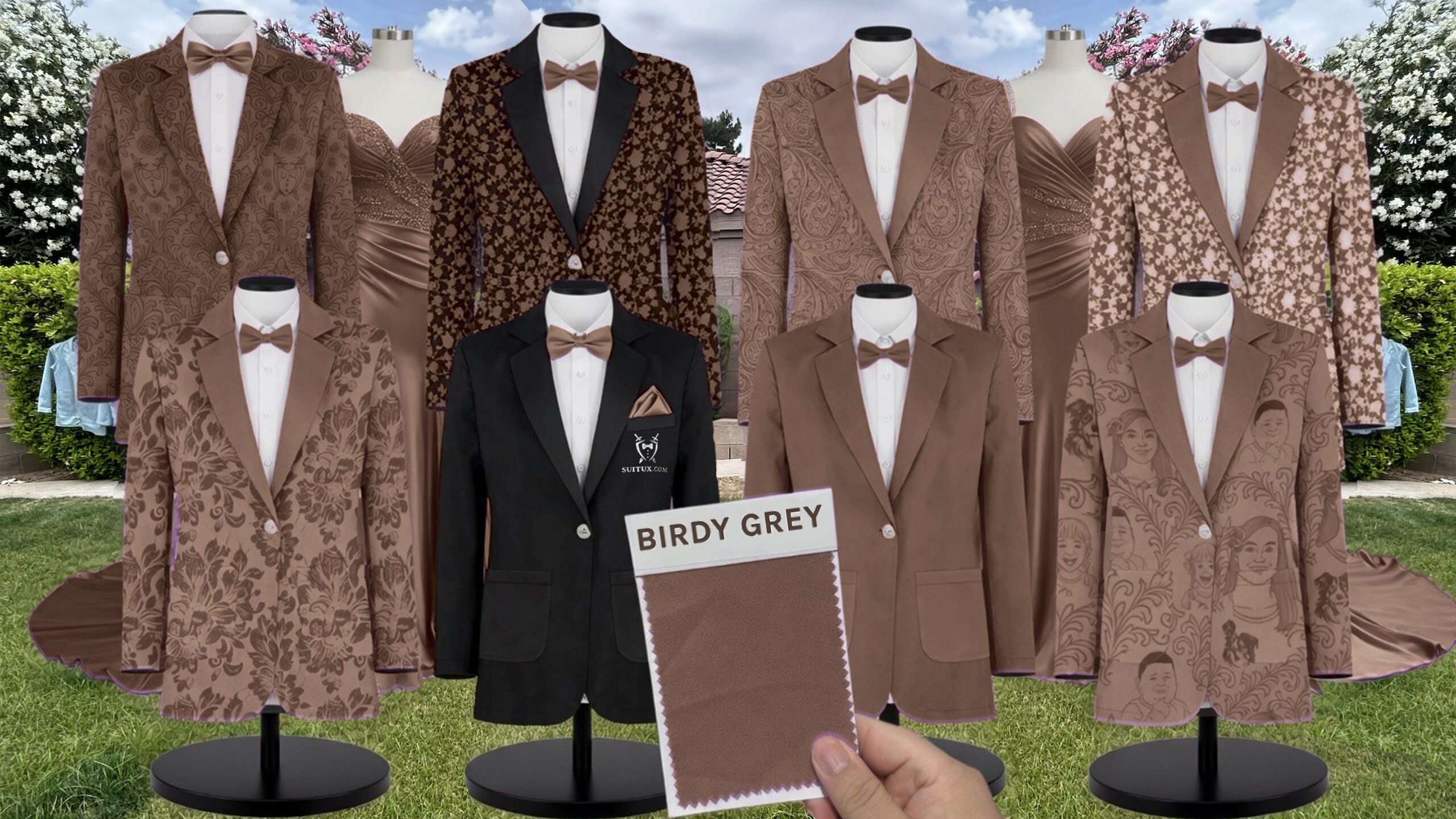 Birdy Grey BirdyGrey Mocha Matte Satin suit color match