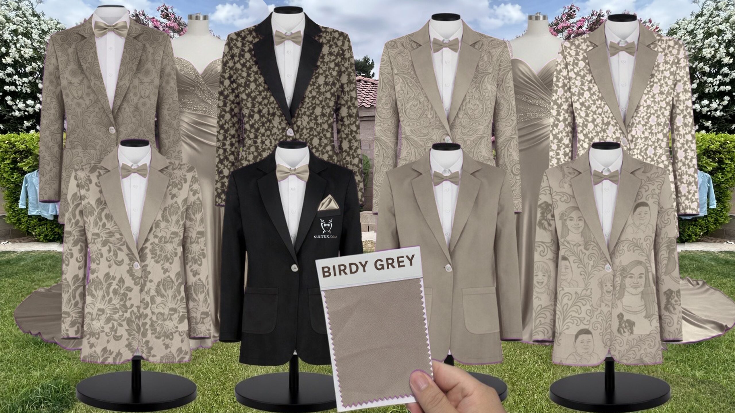 Birdy Grey BirdyGrey Moss Green Shiny Satin suit color match
