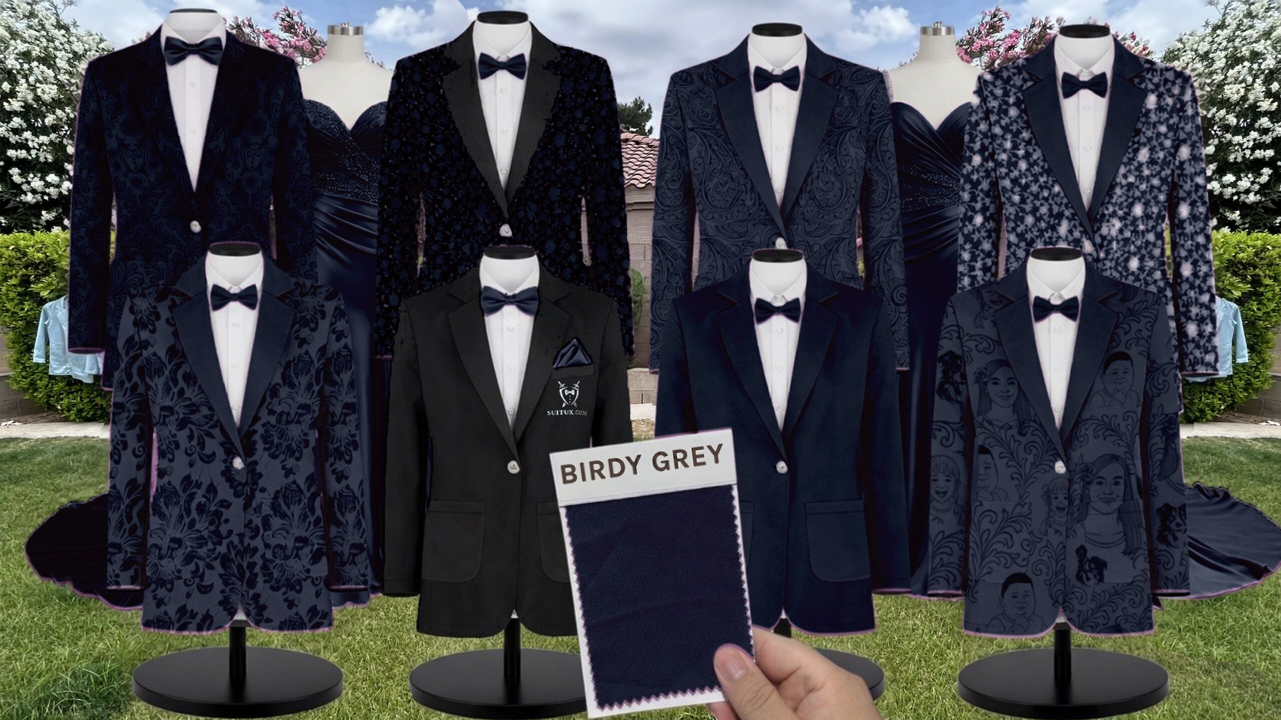 Birdy Grey BirdyGrey Navy Velvet suit color match