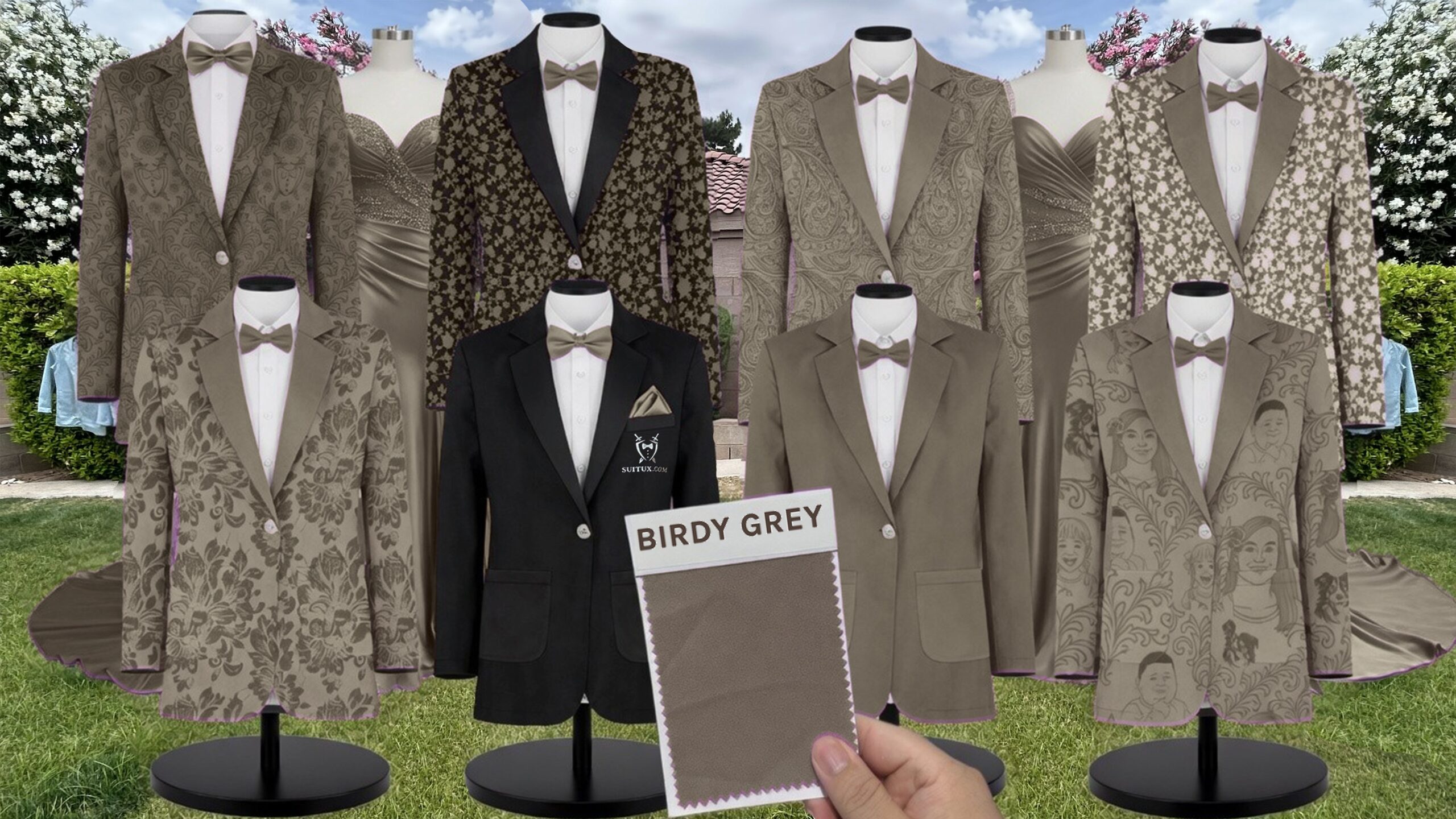 Birdy Grey BirdyGrey Olive Shiny Satin suit color match