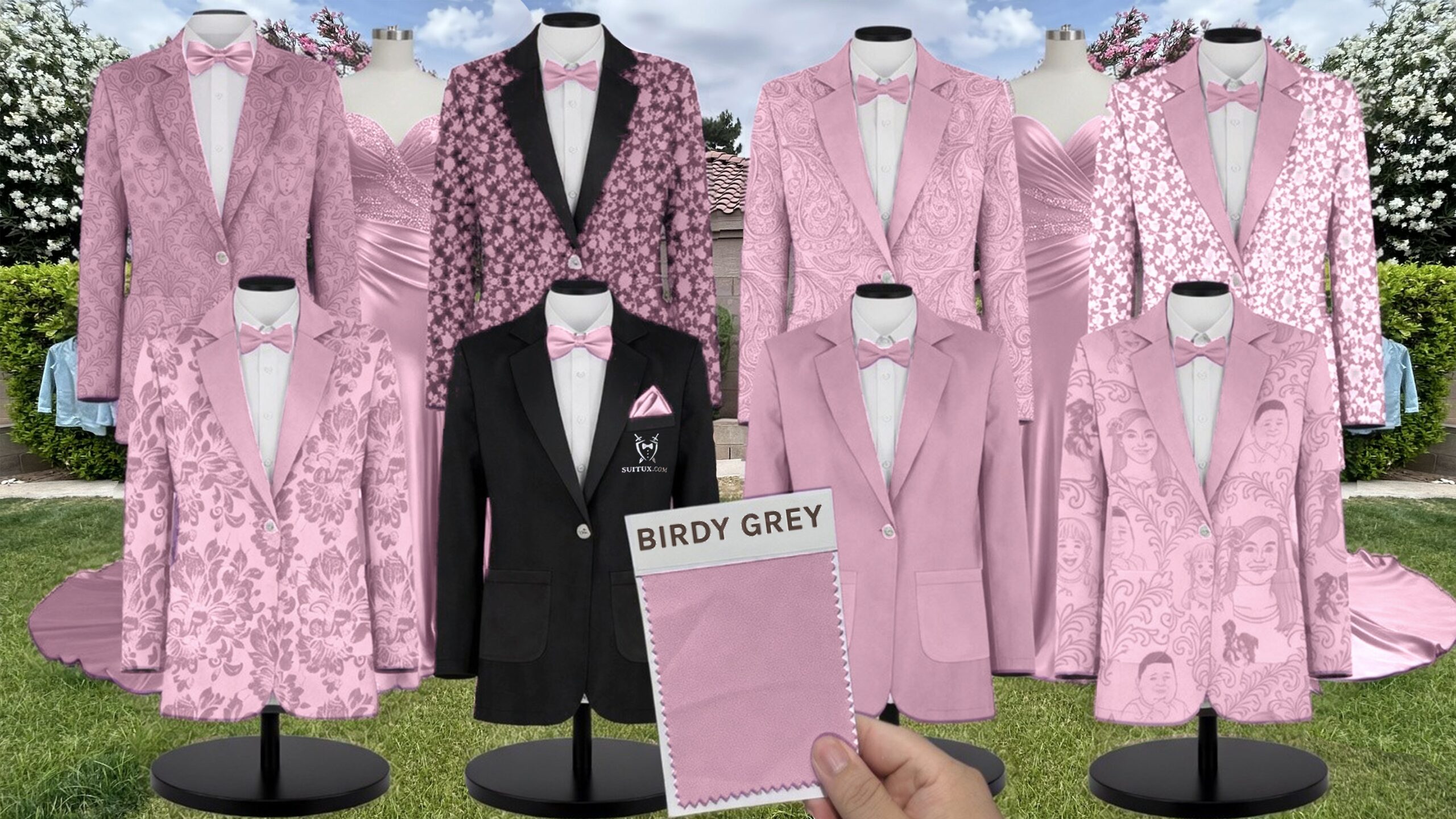Birdy Grey BirdyGrey Orchid Matte Satin suit color match