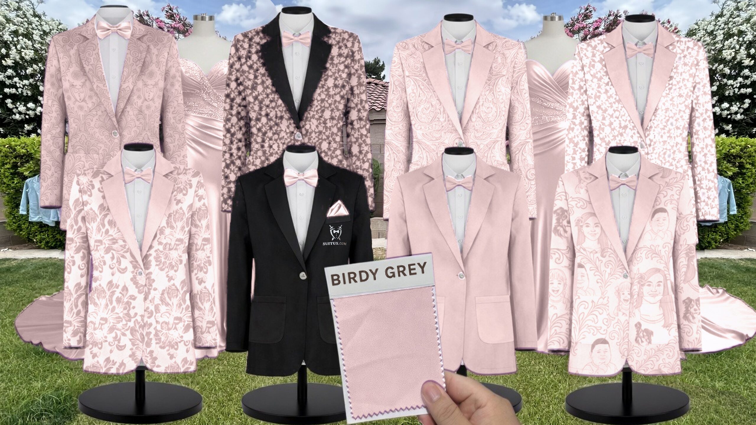 Birdy Grey BirdyGrey Pale Blush Matte Satin suit color match