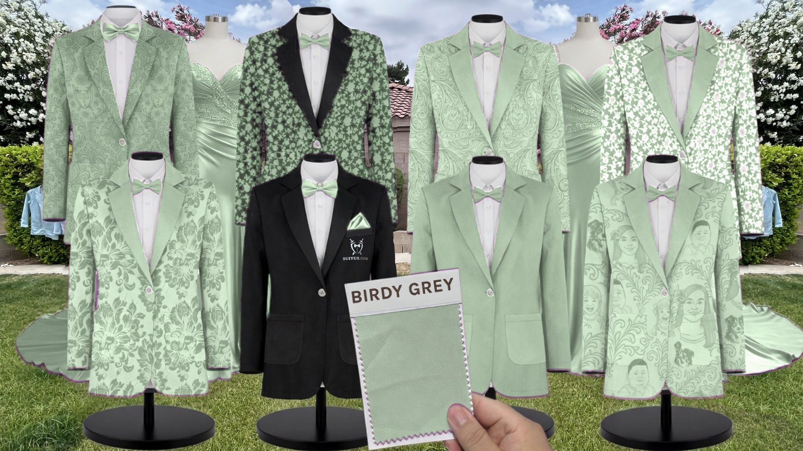 Birdy Grey BirdyGrey Pistachio Matte Satin suit color match