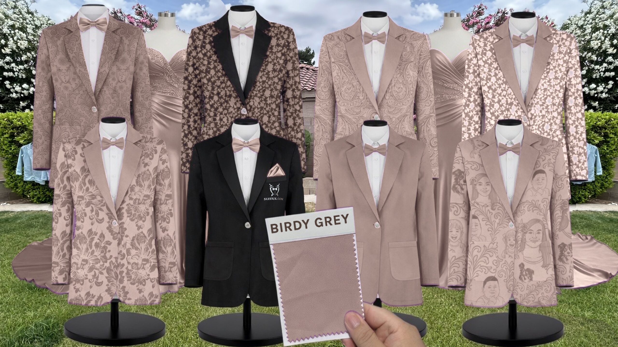 Birdy Grey BirdyGrey Quartz Shiny Satin suit color match