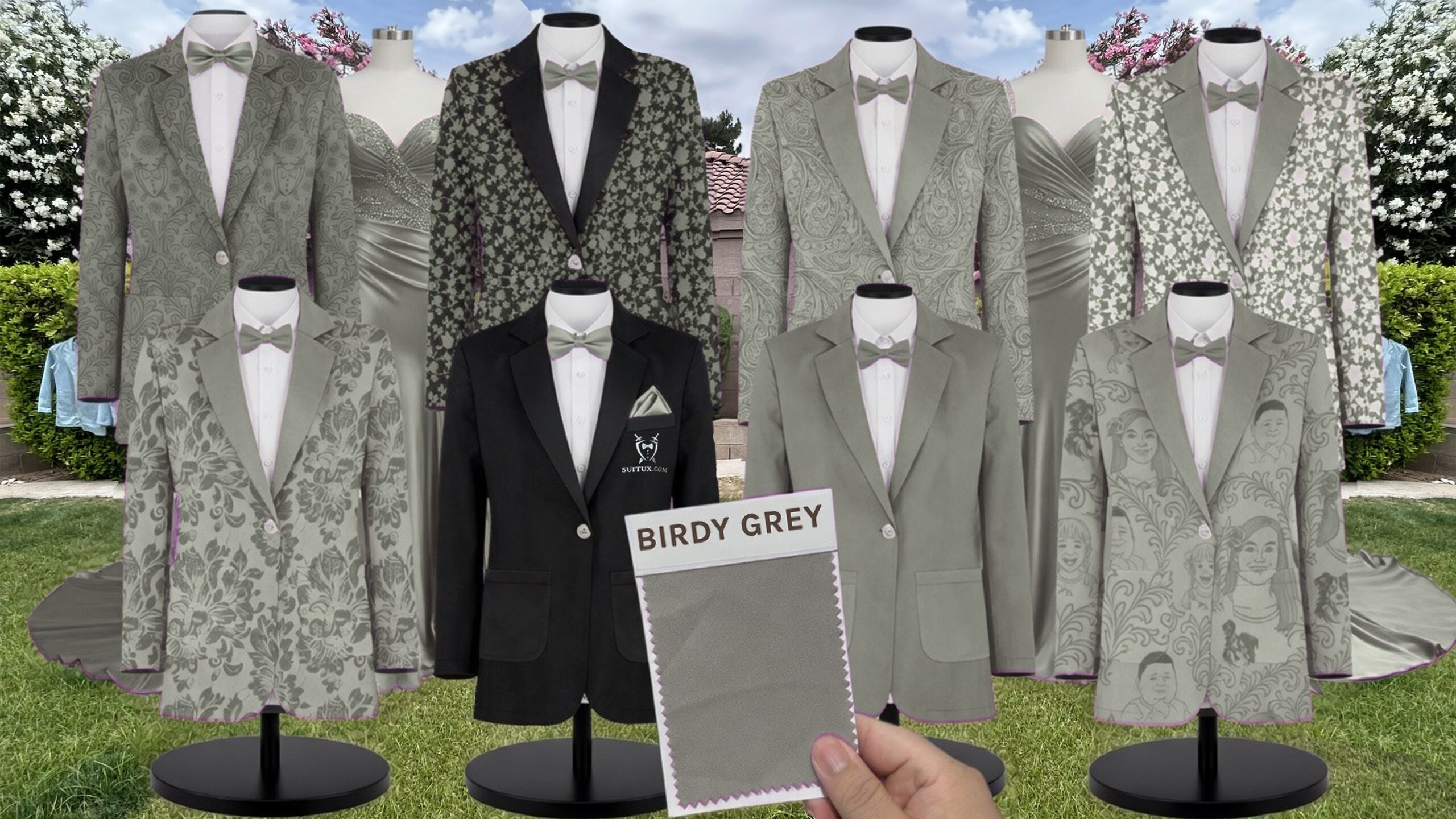 Birdy Grey BirdyGrey Sea Glass Matte Satin suit color match