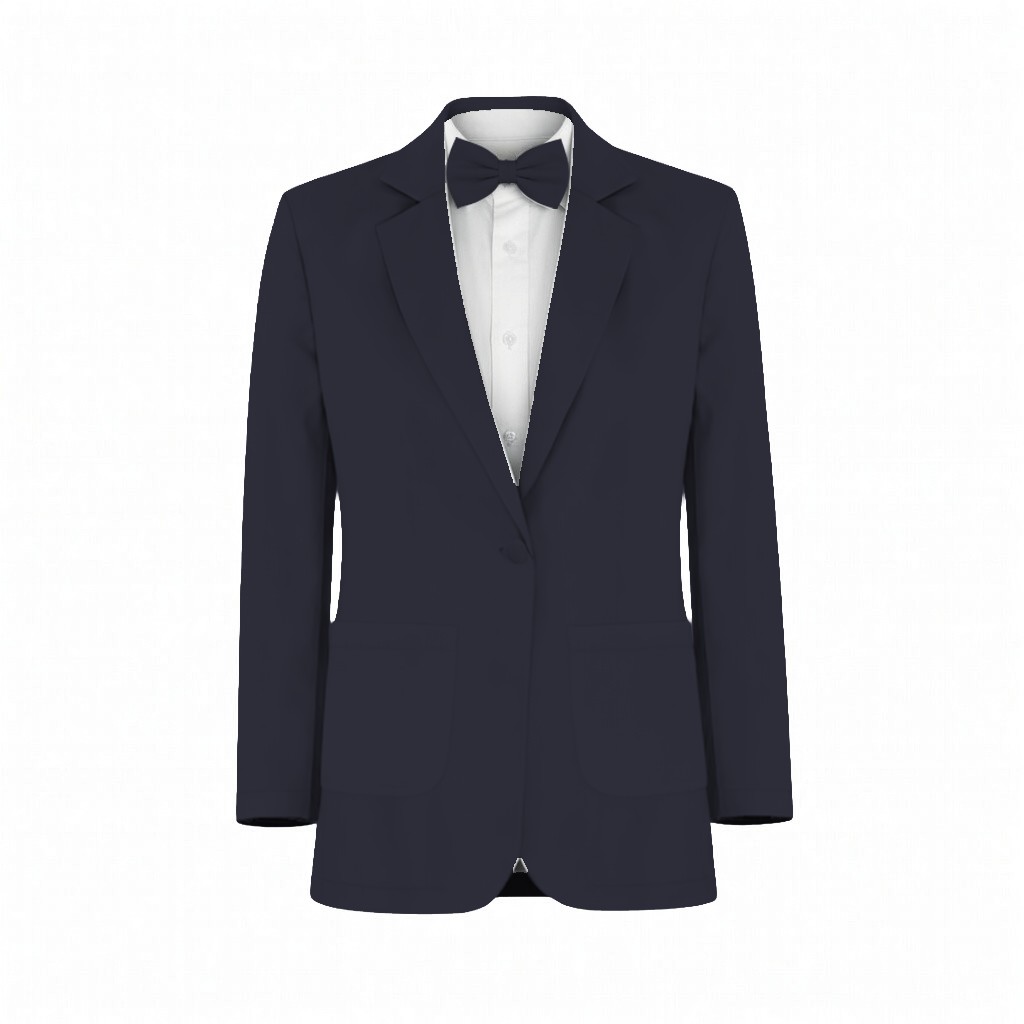 Navy Shiny Satin Suit and Tuxedo – Exact Color Match for Birdy Grey Bridesmaid Dresses - Image 2