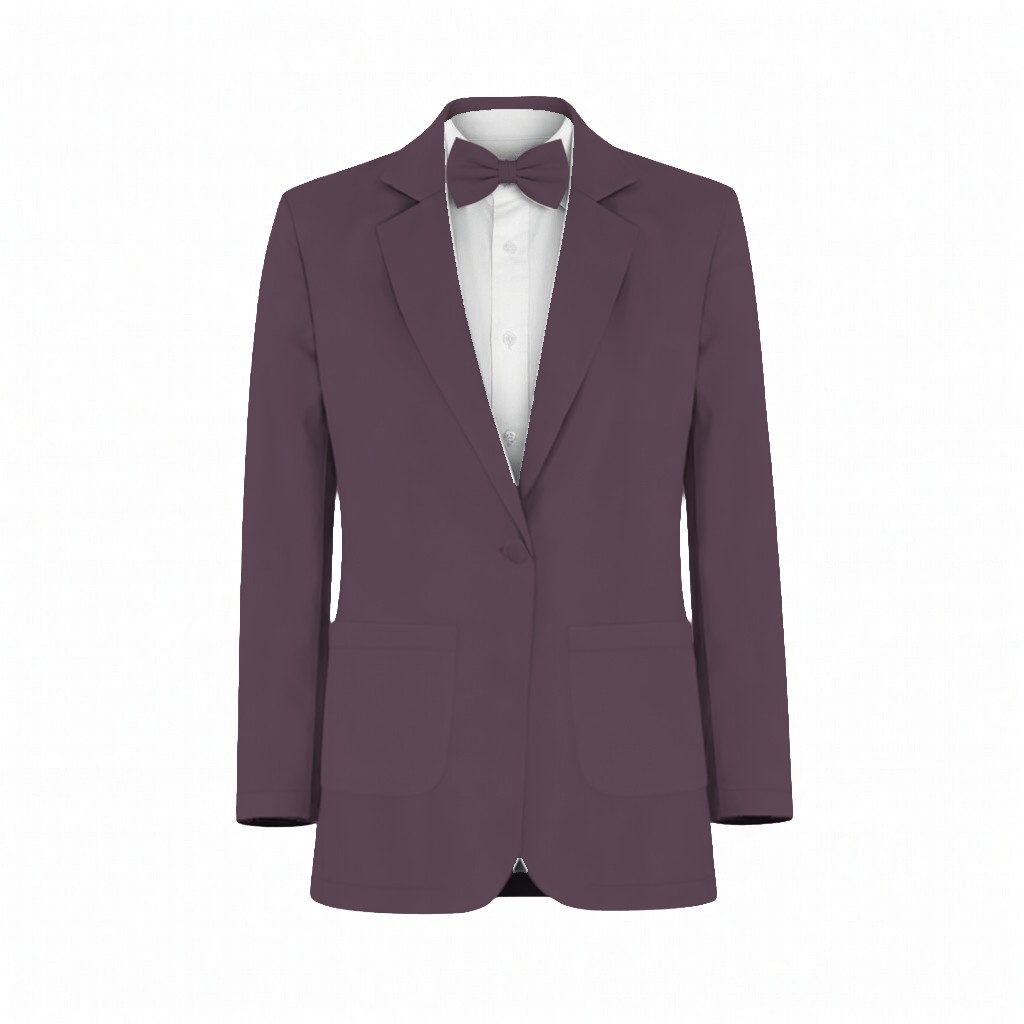 Plum Shiny Satin Suit and Tuxedo – Exact Color Match for Birdy Grey Bridesmaid Dresses - Image 2