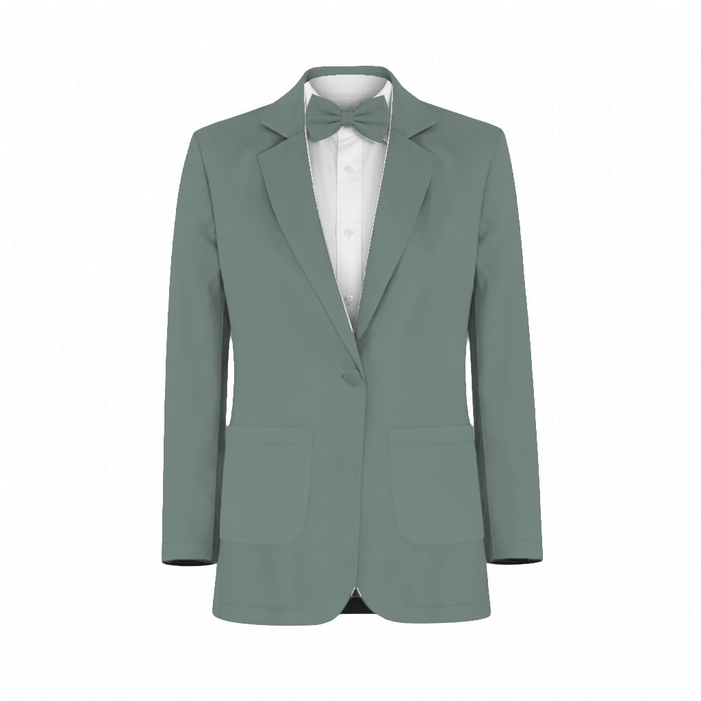Sea Glass Shiny Satin Suit and Tuxedo – Exact Color Match for Birdy Grey Bridesmaid Dresses - Image 2