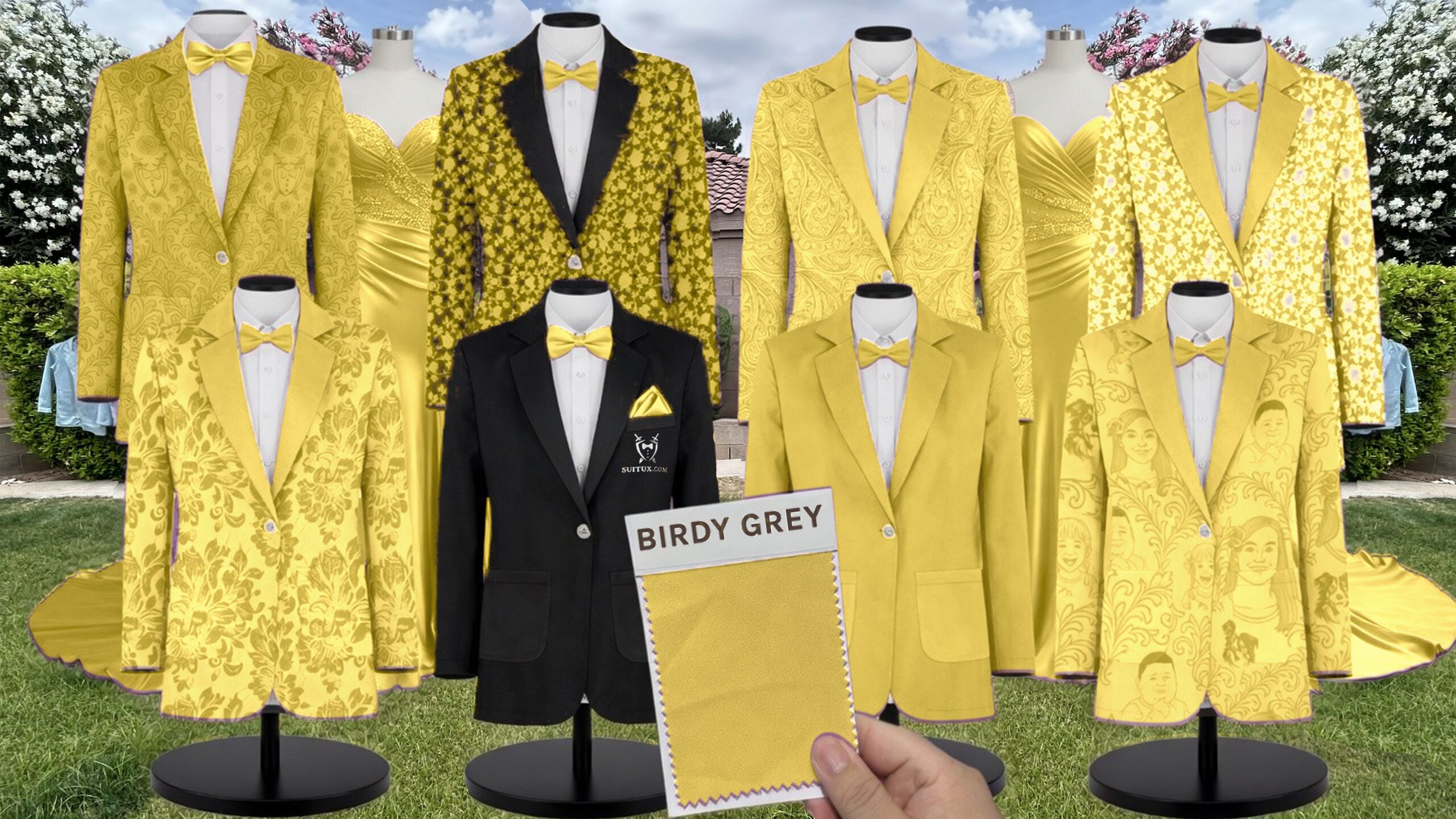 Birdy Grey BirdyGrey Sunflower Yellow Matte Satin suit color match