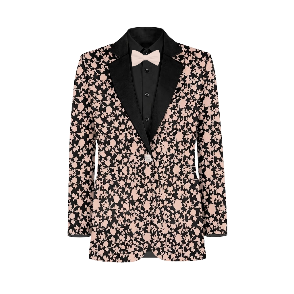 Blush Pink Black Vines Suit and Tuxedo – Exact Color Match for Birdy Grey Bridesmaid Dresses - Image 2
