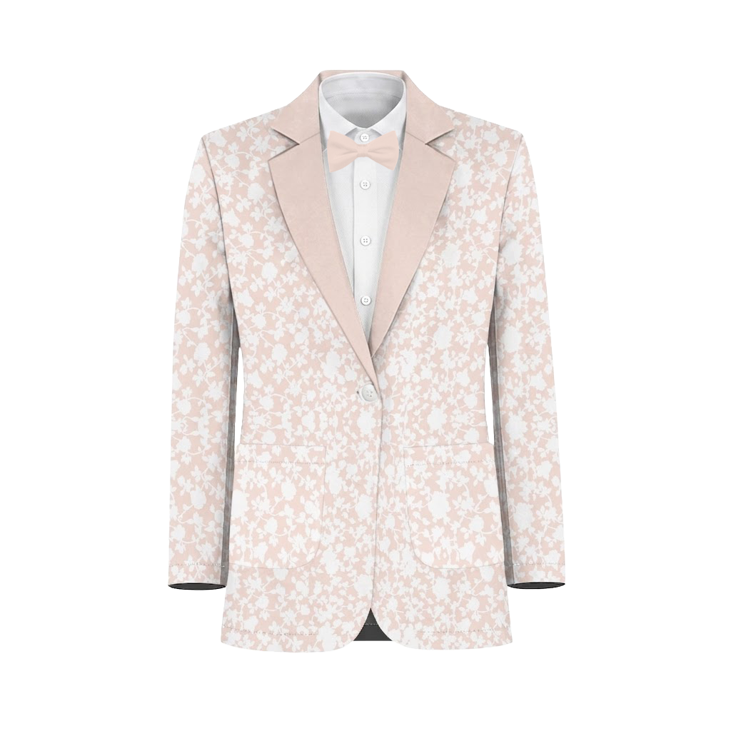 Blush Pink White Vines Suit and Tuxedo – Exact Color Match for Birdy Grey Bridesmaid Dresses - Image 2