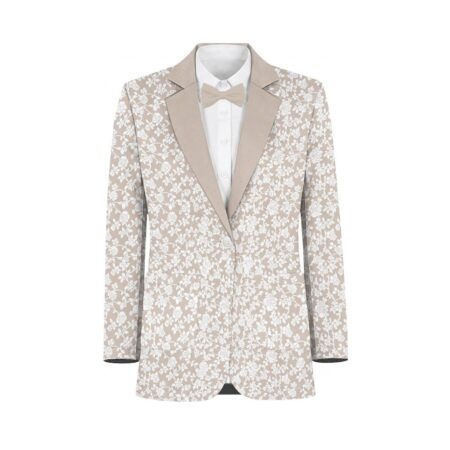 Neutral Champagne White Vines Suit and Tuxedo – Exact Color Match for Birdy Grey Bridesmaid Dresses