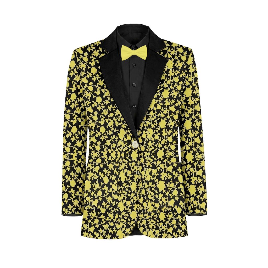 Sunflower Black Vines Suit and Tuxedo – Exact Color Match for Birdy Grey Bridesmaid Dresses - Image 2