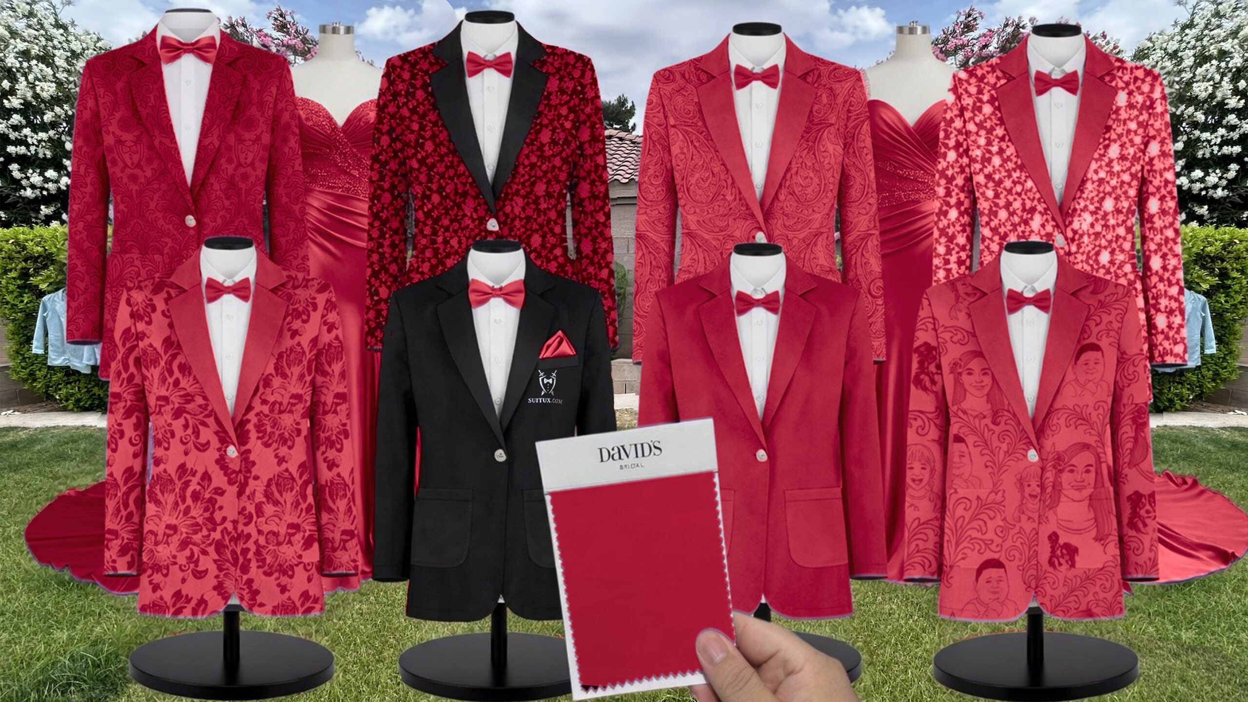 David's Bridal Apple Charmeuse suit color match