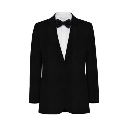 Black Charmeuse Suit and Tuxedo - Exact Color Match for David's Bridal Bridesmaid Dresses