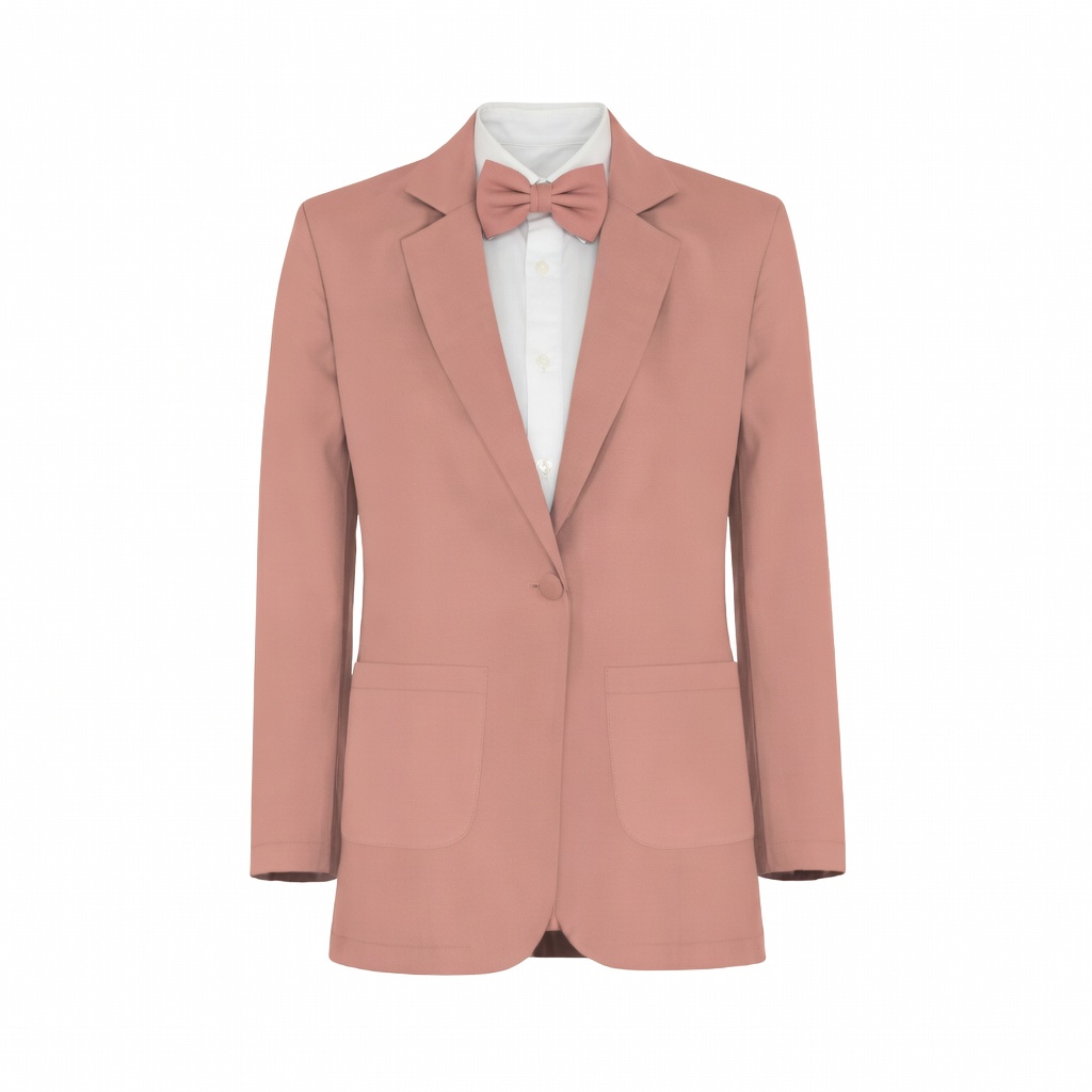 Desert Coral Chiffon Suit and Tuxedo - Exact Color Match for David's Bridal Bridesmaid Dresses - Image 2