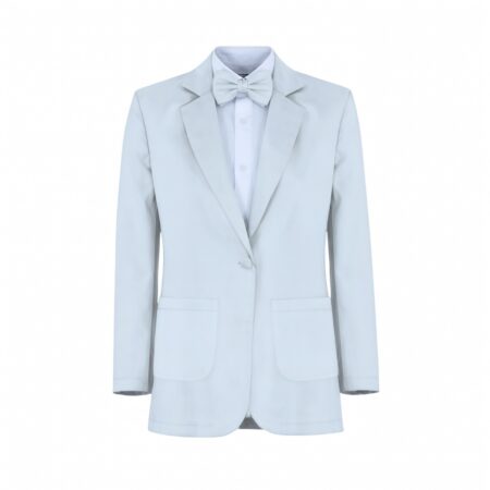 Dusty Blue Mesh Suit and Tuxedo - Exact Color Match for David's Bridal Bridesmaid Dresses