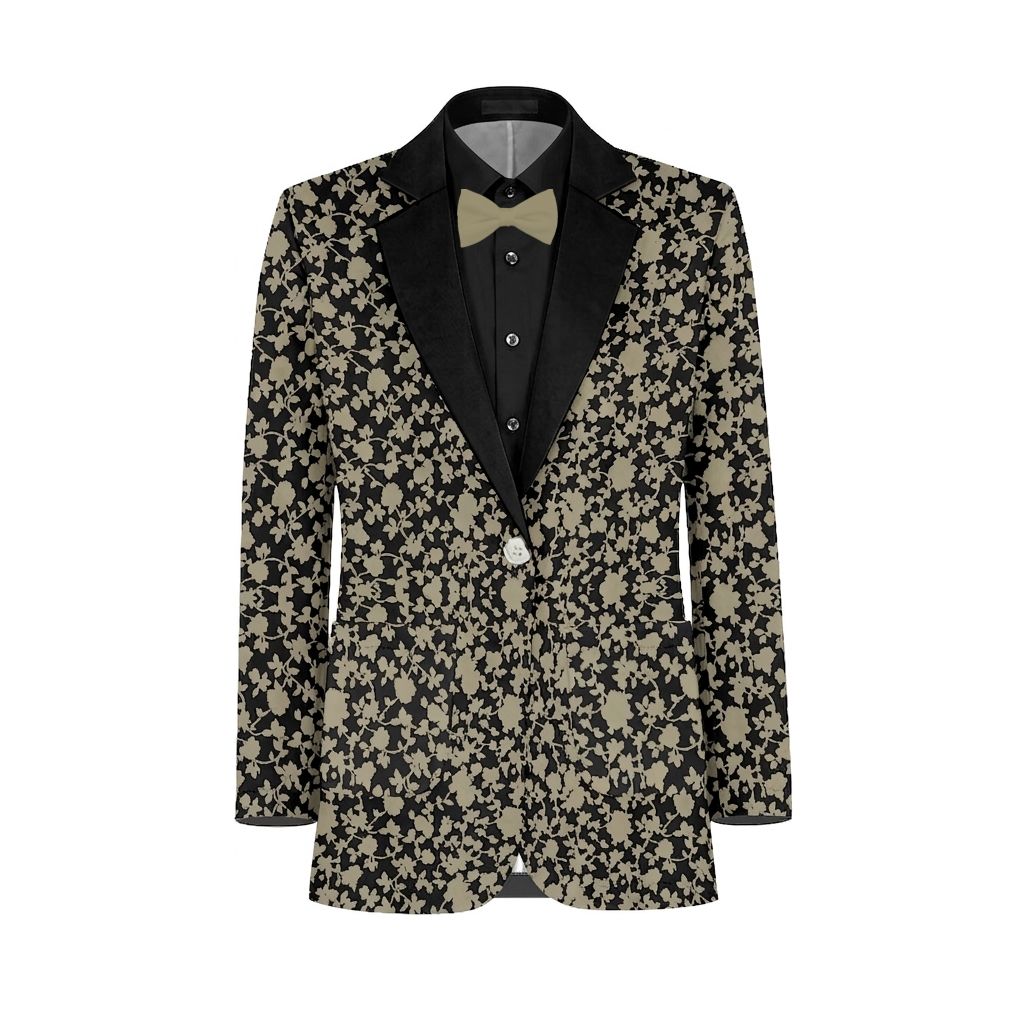Eucalyptus Black Vines Suit and Tuxedo – Exact Color Match for David's Bridal Bridesmaid Dresses - Image 2